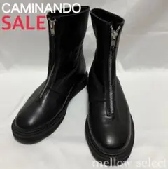 ※美品 CAMINANDO カミナンド フロントジップ ショートブー 24.5c