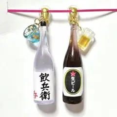 日本酒 一升瓶＆お猪口と瓶ビール＆ジョッキorグラスのイヤリング❁⃘ピアス変更可
