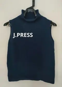 J.PRESS ノースリーブ タートルネックニットベスト綿100%(L)