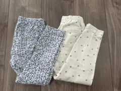 ユニクロ キッズ レギンス 10分丈 花柄 ハート2枚セット 100cm 美品