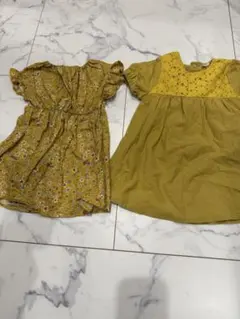 フリル袖花柄ワンピース2着 80cm