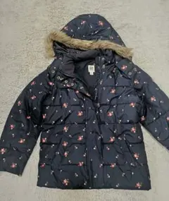 【GAP kids】花柄ネイビー中綿コート キッズＬRegular140cm