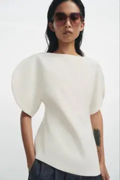 新品 ZARA ZW コレクション パフスリーブトップス M 神崎恵さん着用