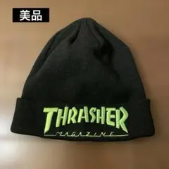 THRASHER ニット帽 黒