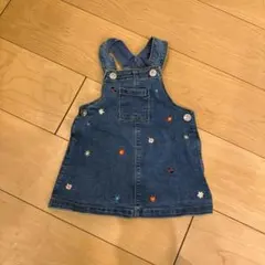 H&M ベビー女の子用刺繍入りデニムジャンパースカート　6-9 M 74cm