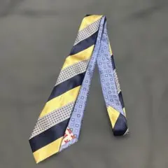 【美品】giraffe シルク ネクタイ 青 黄のサムネイル
