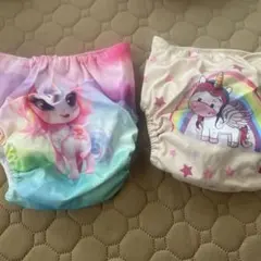 ユニコーンおむつカバー2枚セット　トレーニングパンツに