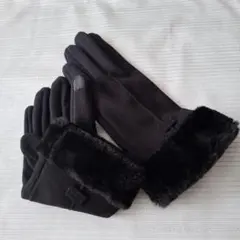 手袋 レディース グローブ 防寒 防風 保温 スマホ対応 裏起毛 黒色　ブラック