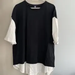 URBAN RESERCH ITEM Tシャツ バイカラー 重ね着風 Lサイズのサムネイル