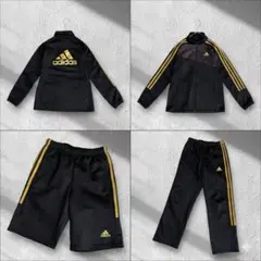 adidas アディダス ジャージ上下 3点セット 140cm ゴールド 運動会