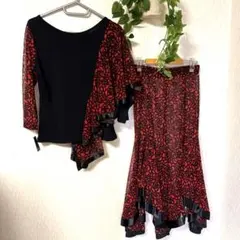 社交ダンスウェア セットアップ 2点 新品 フリーサイズのサムネイル