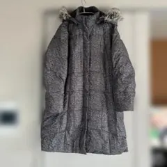 ファー付き フード ロングダウンコート グレーのサムネイル
