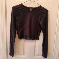 FOREVER21 ブラック クロップド長袖 S