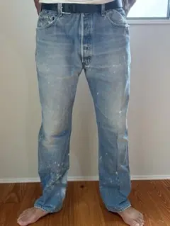 Levi's 501 BIGE 赤耳 斜めライン アタリ ハチノス ヒゲ 縦オチ - メルカリ
