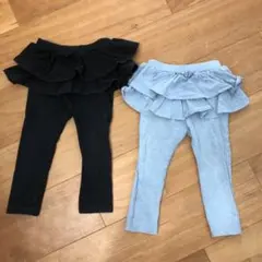 使用感あり　ユニクロ　フリル　レギンス　スパッツ　２枚セット　90
