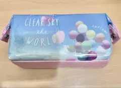 クリアスカイ バルーン柄 ペンケース ポーチ ブルー ピンク