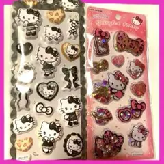 ハローキティモノクロギャルマシュマロシール＆スパンコールパーティ豹柄