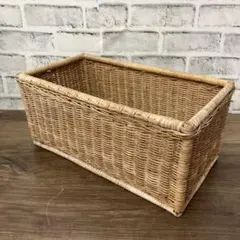 B-壁 ラタン バスケット 籠 収納 籐 アンティーク ナチュラル 雑貨