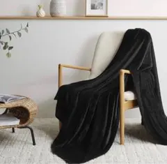 毛布 140×200cm グレー ブラック フランネル 洗える 暖かい