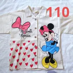 110 ディズニー　リトシー　半袖シャツ　アロハシャツ　ミッキー　ミニー