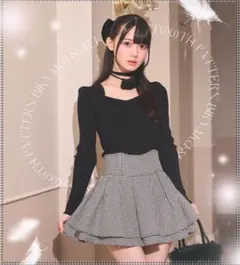 ミシェルマカロン 美脚になれるスカート 千鳥柄