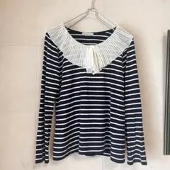 earth プリーツビックカラーボーダープルオーバー　元店員の私お勧め！