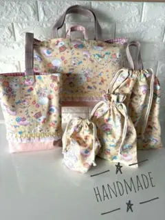 超特価　入園入学セット　レッスンバッグ　上靴入れ　体操着袋　給食袋　コップ袋