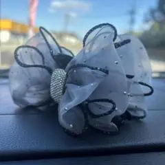 シフォンリボン ヘアアクセサリー ビジュー付き