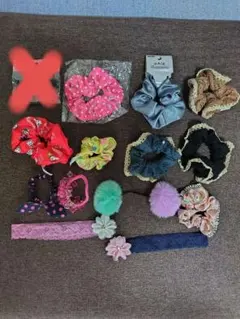 ヘアゴム、ヘアバンド まとめ売り13点