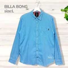 BILLABONG ビラボン 長袖シャツ ギンガムチェック ブルー Lサイズのサムネイル