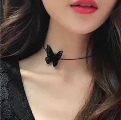 黒い蝶モチーフ チョーカー