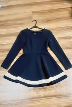 【美品】MERCURYDUO ネイビー フレアワンピース