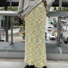 HELLO.SANFRANCISCO MIXニットダメージスカート
