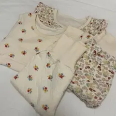 futafuta 花柄 ベビーパジャマ 80 2セット