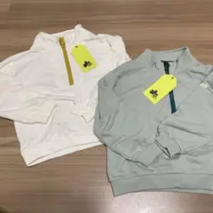 匿名配送、新品タグ付きロゴスパーク長袖トレーナー110まとめ売り白くすみグリーン