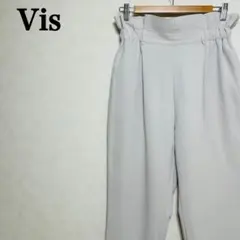 Vis ビス ハイウエスト テーパードパンツ ウエストゴム ストレッチパンツ