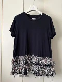 COOHEM ネイビー フリンジ 半袖Tシャツ 米富繊維　サイズMのサムネイル