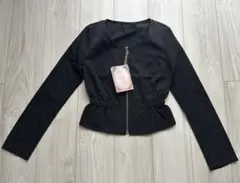 未使用タグ付　rienda リエンダ　ジャケット　ブラック　フリーサイズ