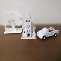 白物商品 まとめ売り 教会 明かりがつきます ツリーは 鉄製 車は 陶器 製