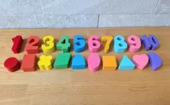 木製　数字　ブロック　カラフル　知育　おもちゃ　セット　まとめ売り　誕生日　飾り