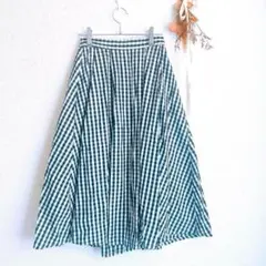 フリーズマート　ロングスカート　フレア　美品　F　上品　ギンガムチェック　デート