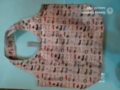 エコバック*ラミネート加工*保冷温買い物袋*レディース.ピンク地猫のイラスト柄