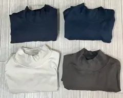 ユニクロ　UNIQLO ブラッシュドモックネックTシャツ　セット売り　Lサイズ