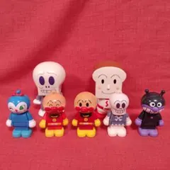 美品！アンパンマンブロック5体＋食パンマン・ホラーマンのソフビ　セット