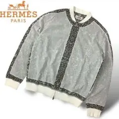 HERMES アニマルボタニカル柄 シースルー ブルゾン