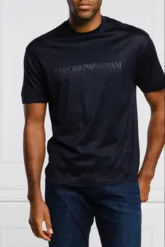 『ARMANI / アルマーニ』 ネイビー ブルー Tシャツ Sサイズ 新品