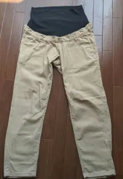 【used】マタニティパンツ ベージュ 伸縮性ハイウエスト ズボン