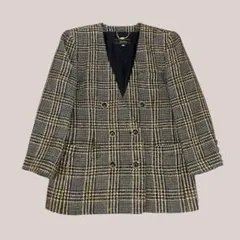 レリアン ノーカラージャケット ウール ダブル レトロ 古着 ヴィンテージ ９号