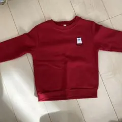 赤いクマ刺繍トレーナー 裏起毛