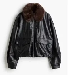 美品今期H&M フラッフィカラージャケット